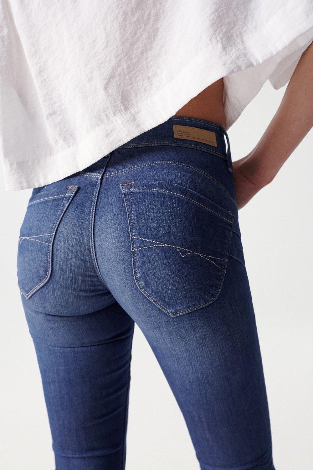 Blue Secret Push In Skinny Jeans, , large image number 0