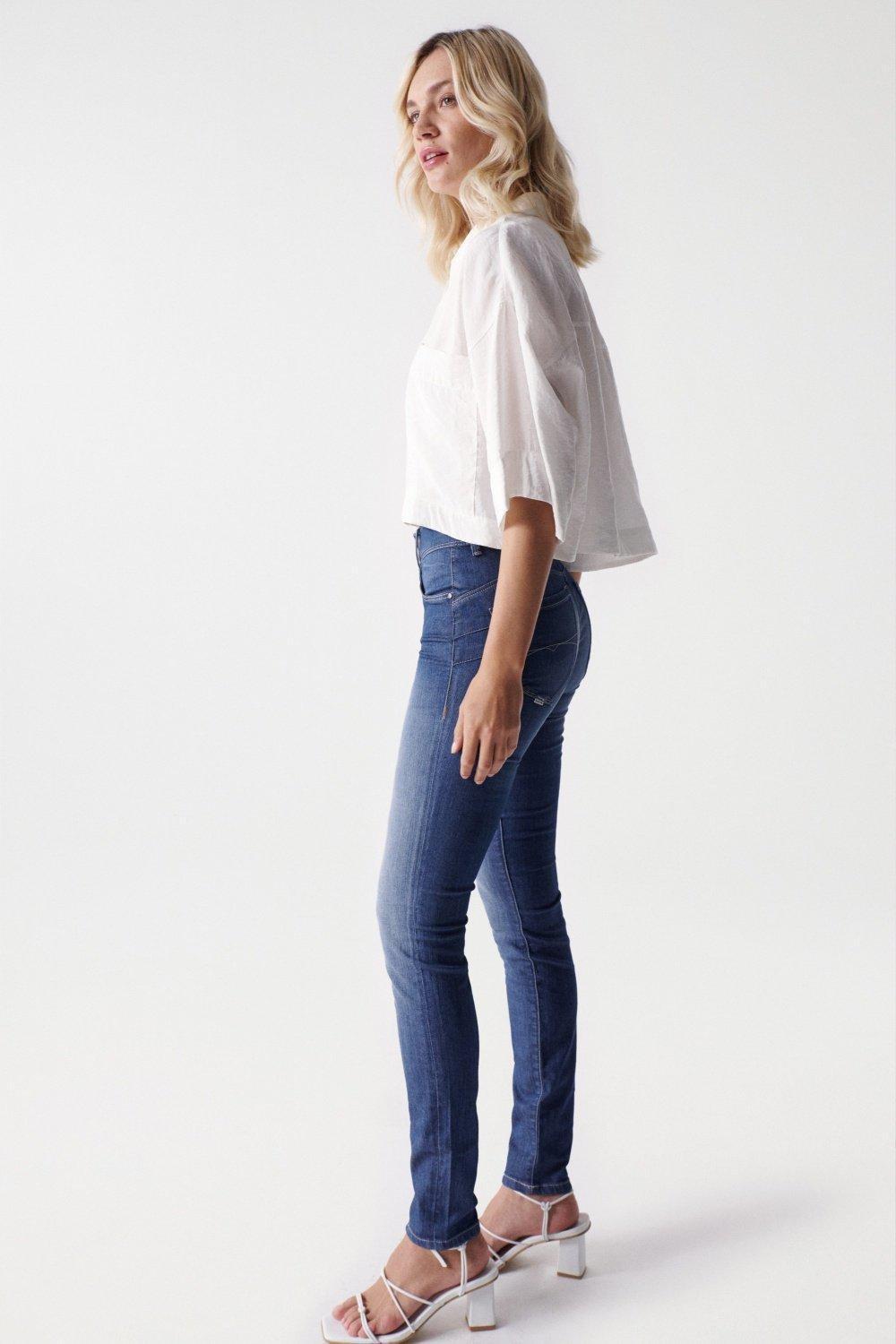Blue Secret Push In Skinny Jeans, , large image number 2