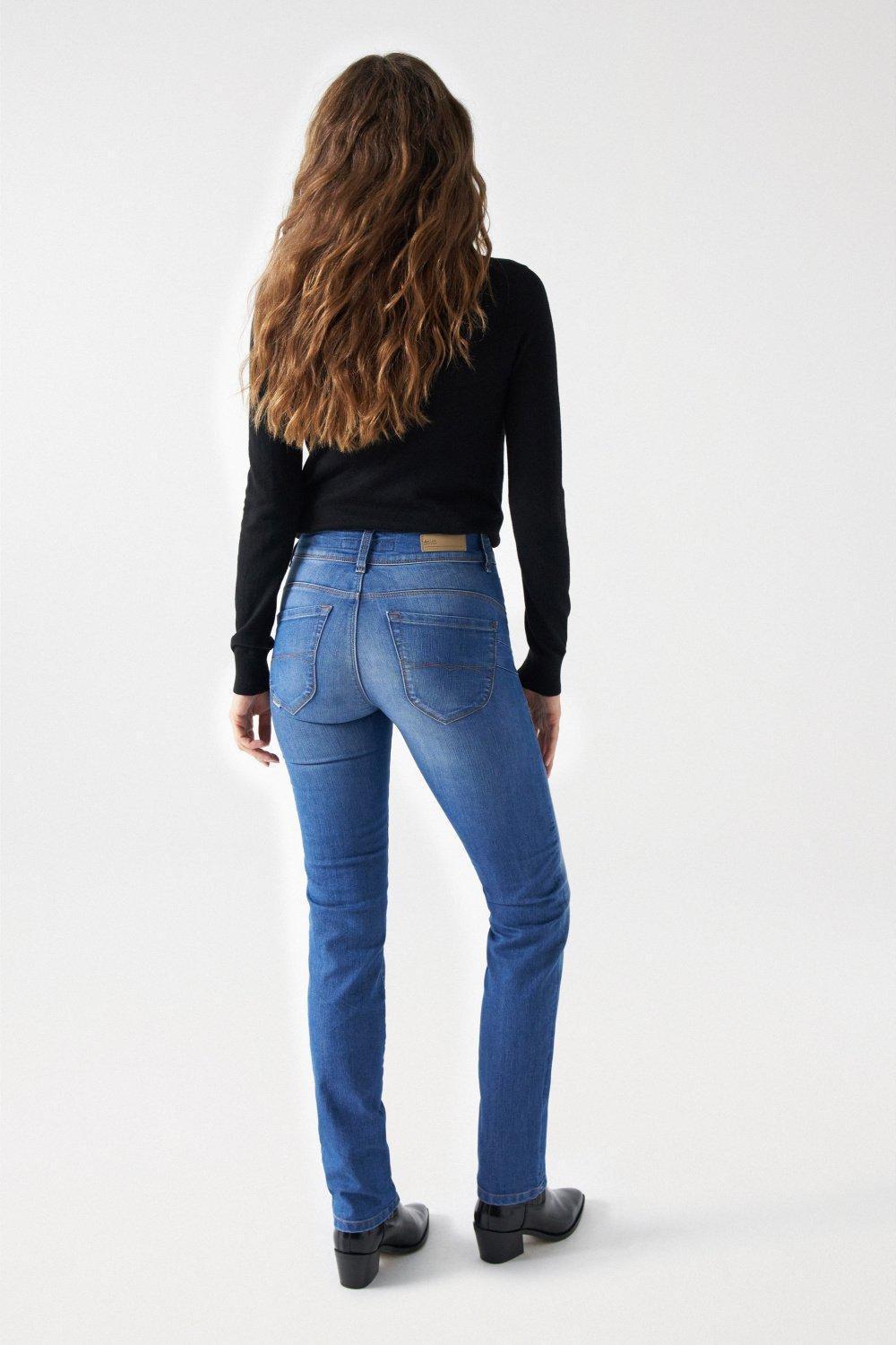 Plain Casual Ankle-Length Trousers, Blue, large image number 7