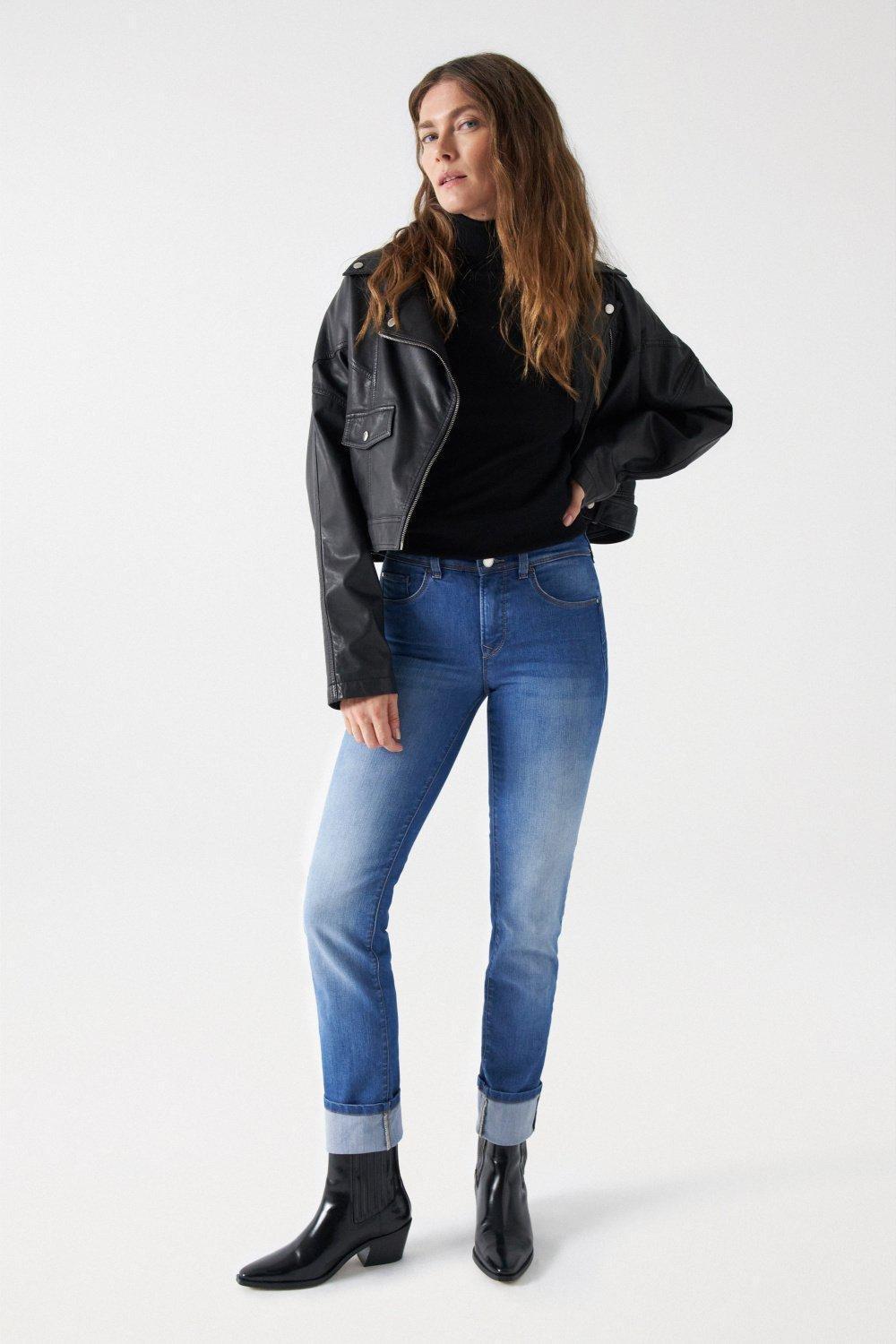 Plain Casual Ankle-Length Trousers , Blue, large image number 14