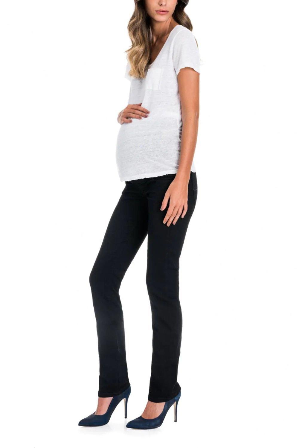 Hope Capri Maternity Jeans In True Back Denim, Black, medium