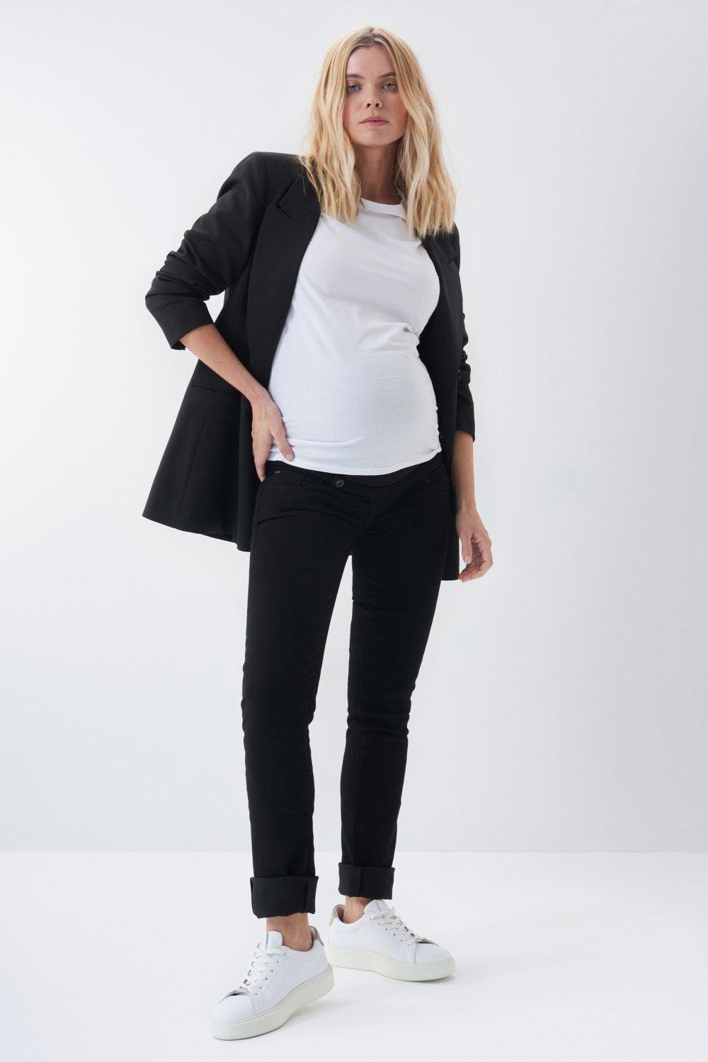 Hope Capri Maternity Jeans In True Back Denim, Black, large image number 1