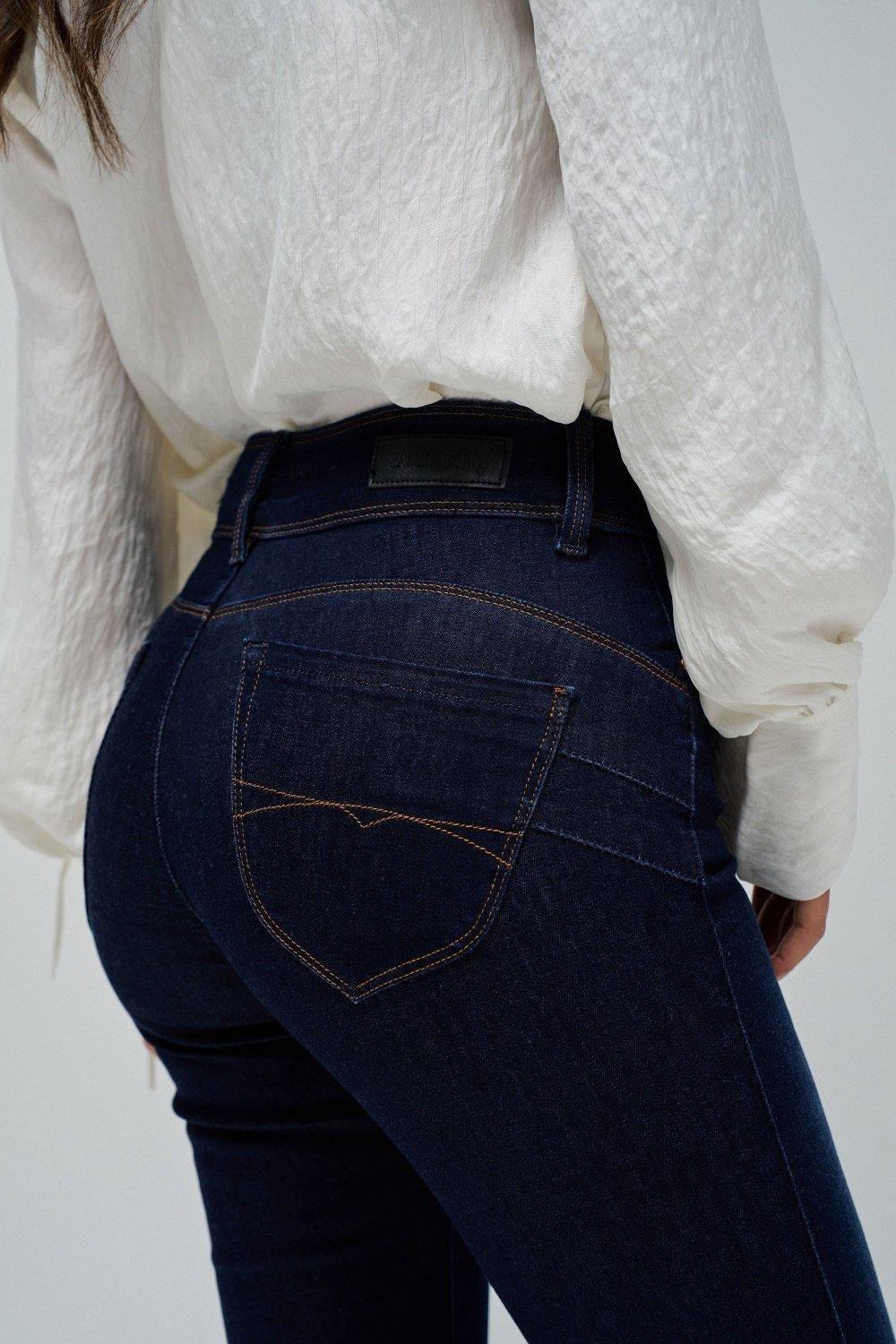 Dark Wash Slim Leg Push In Secret Jeans, Blue, large image number 11