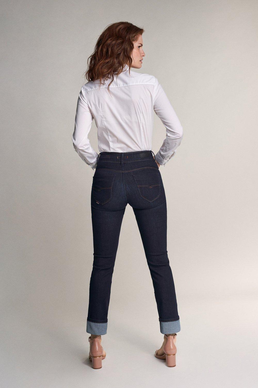 Dark Wash Slim Leg Push In Secret Jeans, Blue, large image number 12