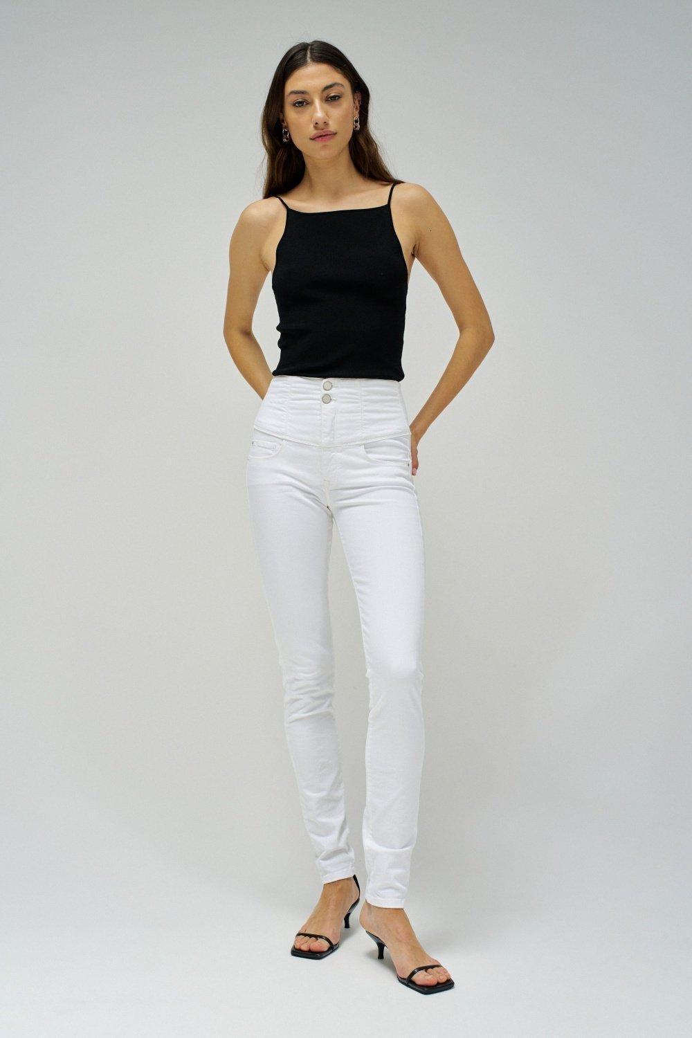 White Diva Slim Slimming Jeans, , large image number 3