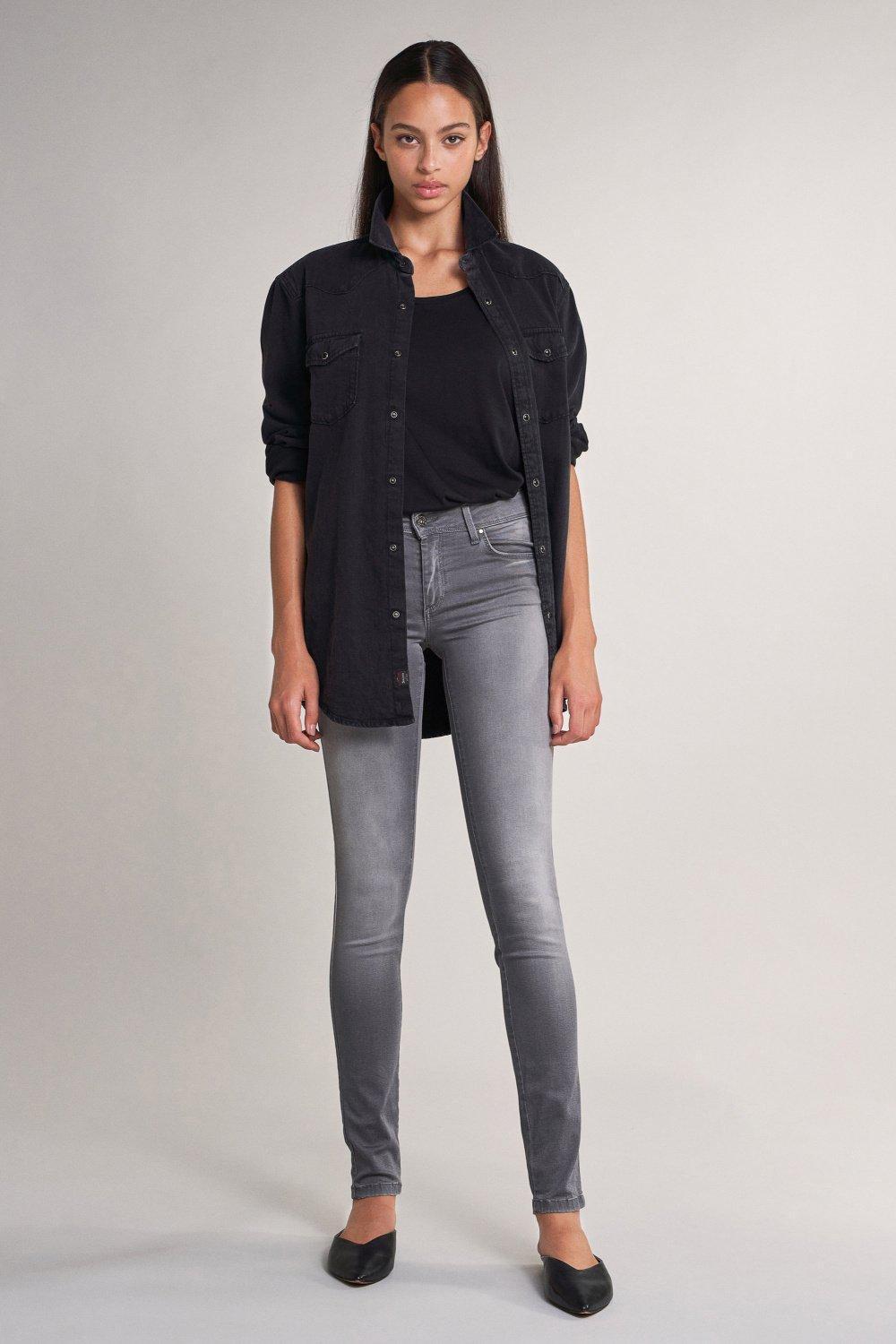Grey Push Up Jeans With Skinny Leg, , large image number 1