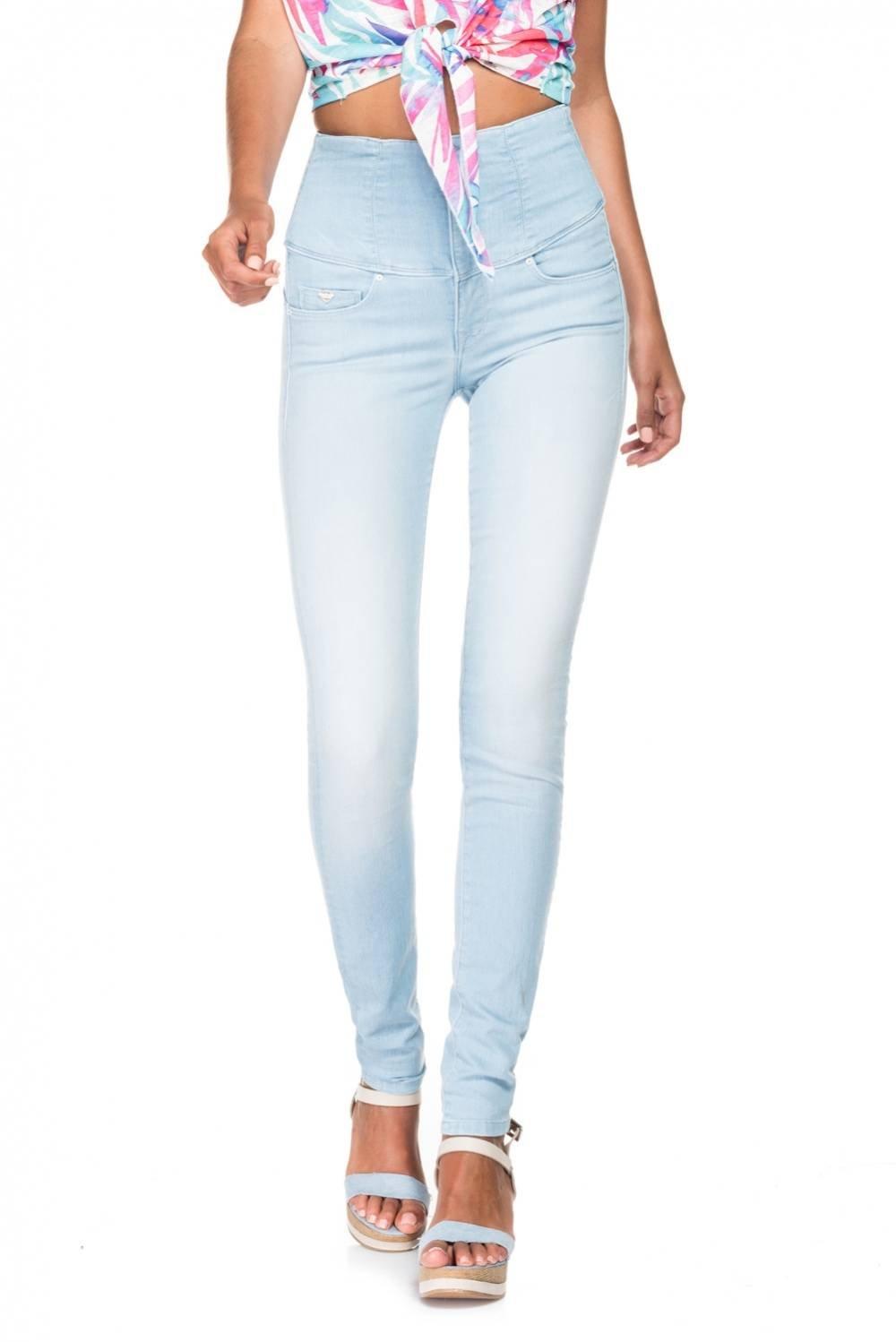 Blue High Waist Skinny Jeans, , large image number 0