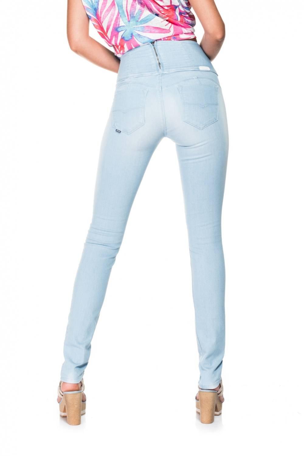 Blue High Waist Skinny Jeans, , large image number 2