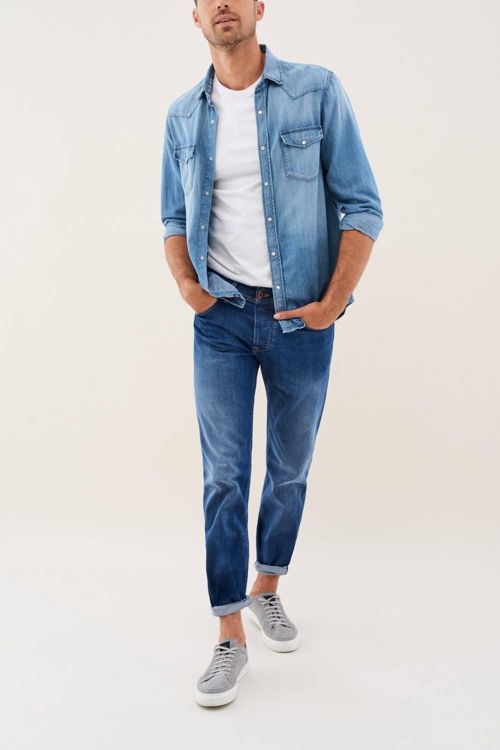 Blue Navarro Straight Jeans In Medium-Dark Rinse, , large image number 0