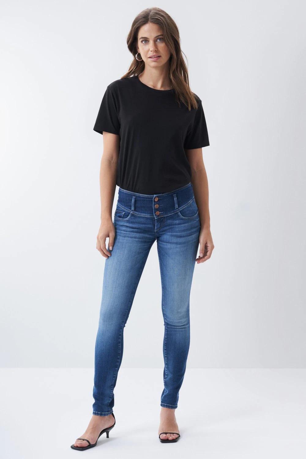 Blue Mystery Push Up Premium Wash Jeans, , large image number 2