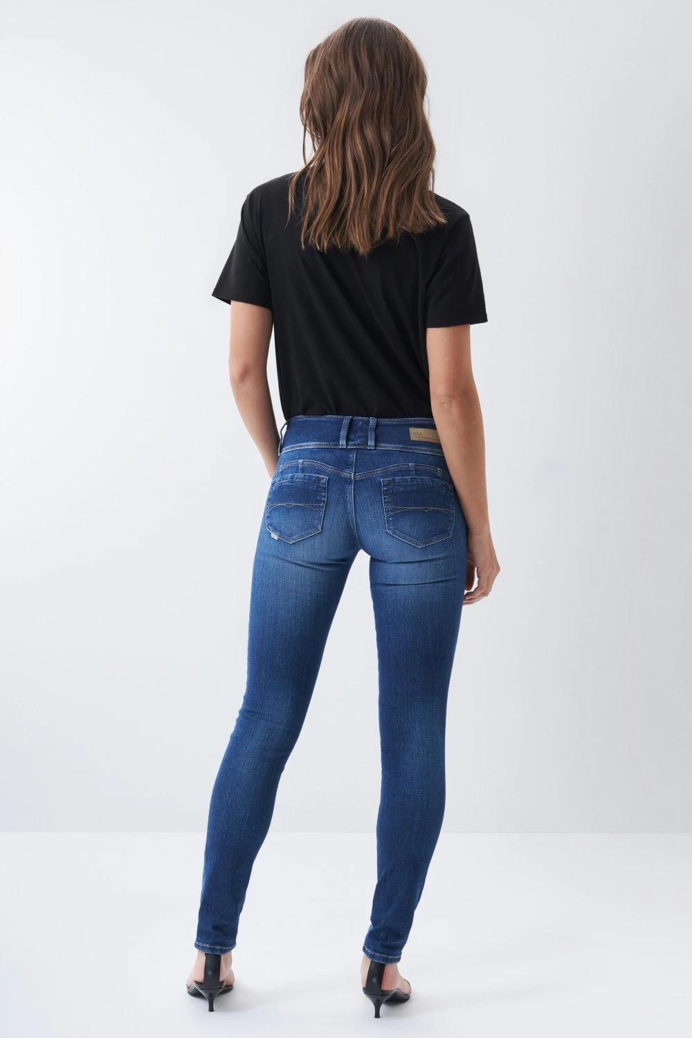 Mystery Push Up Premium Wash Jeans, Blue, large image number 6