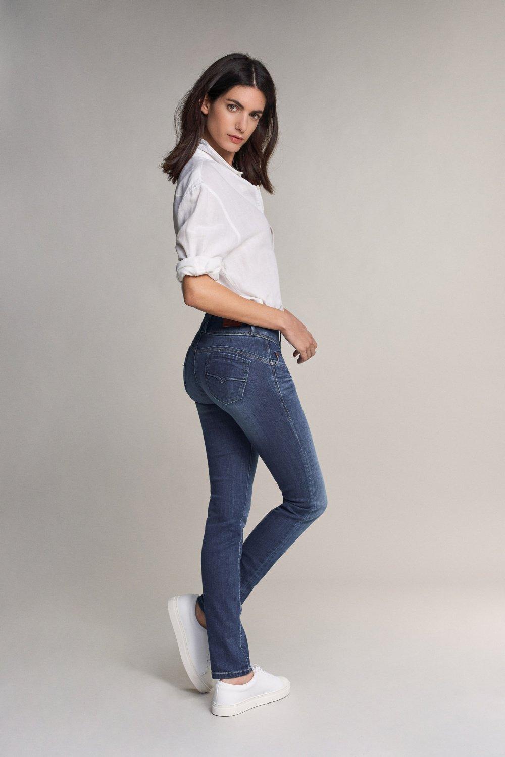 Mystery Push Up Premium Wash Jeans, Blue, large image number 13