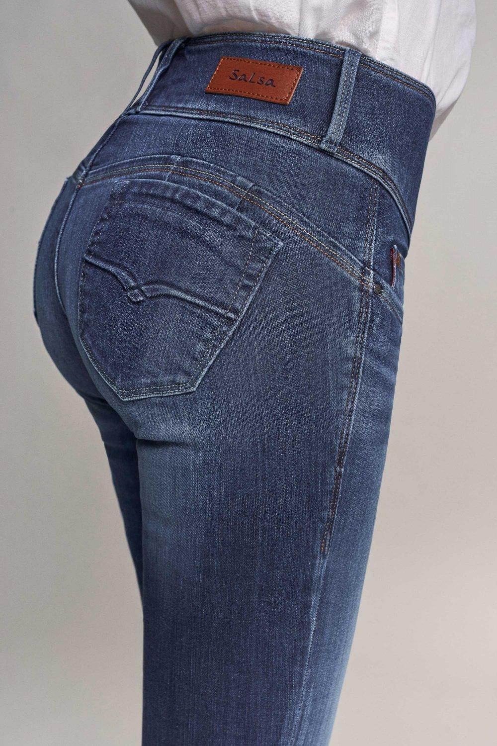 Mystery Push Up Premium Wash Jeans, Blue, large image number 14