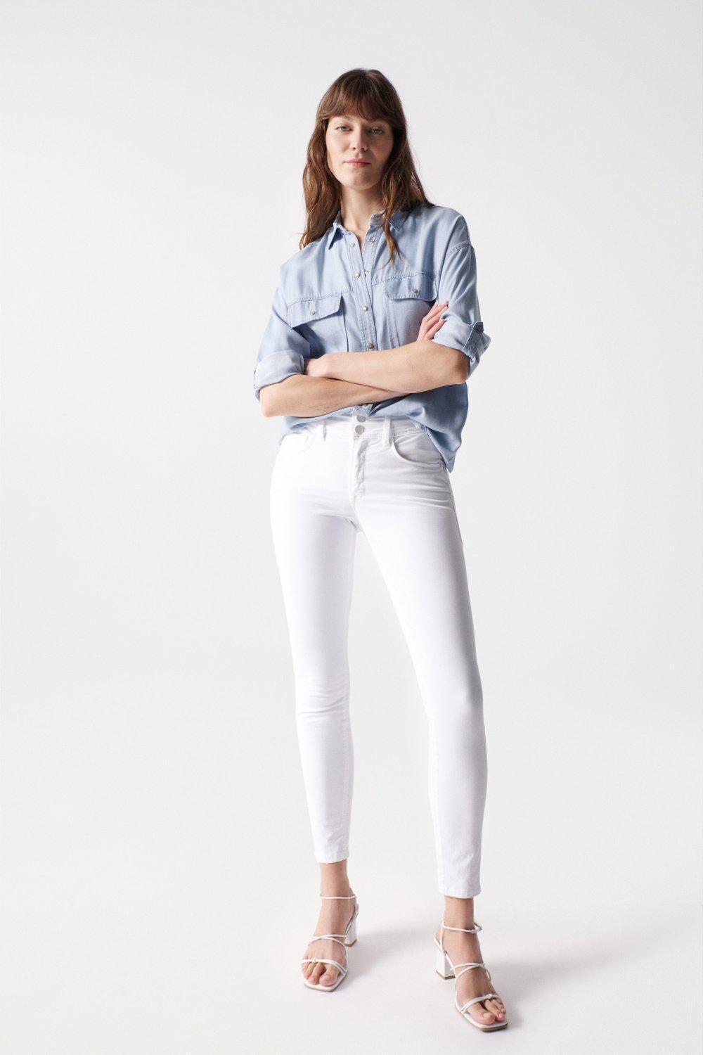 White Secret Push In Skinny Jeans, , large image number 1