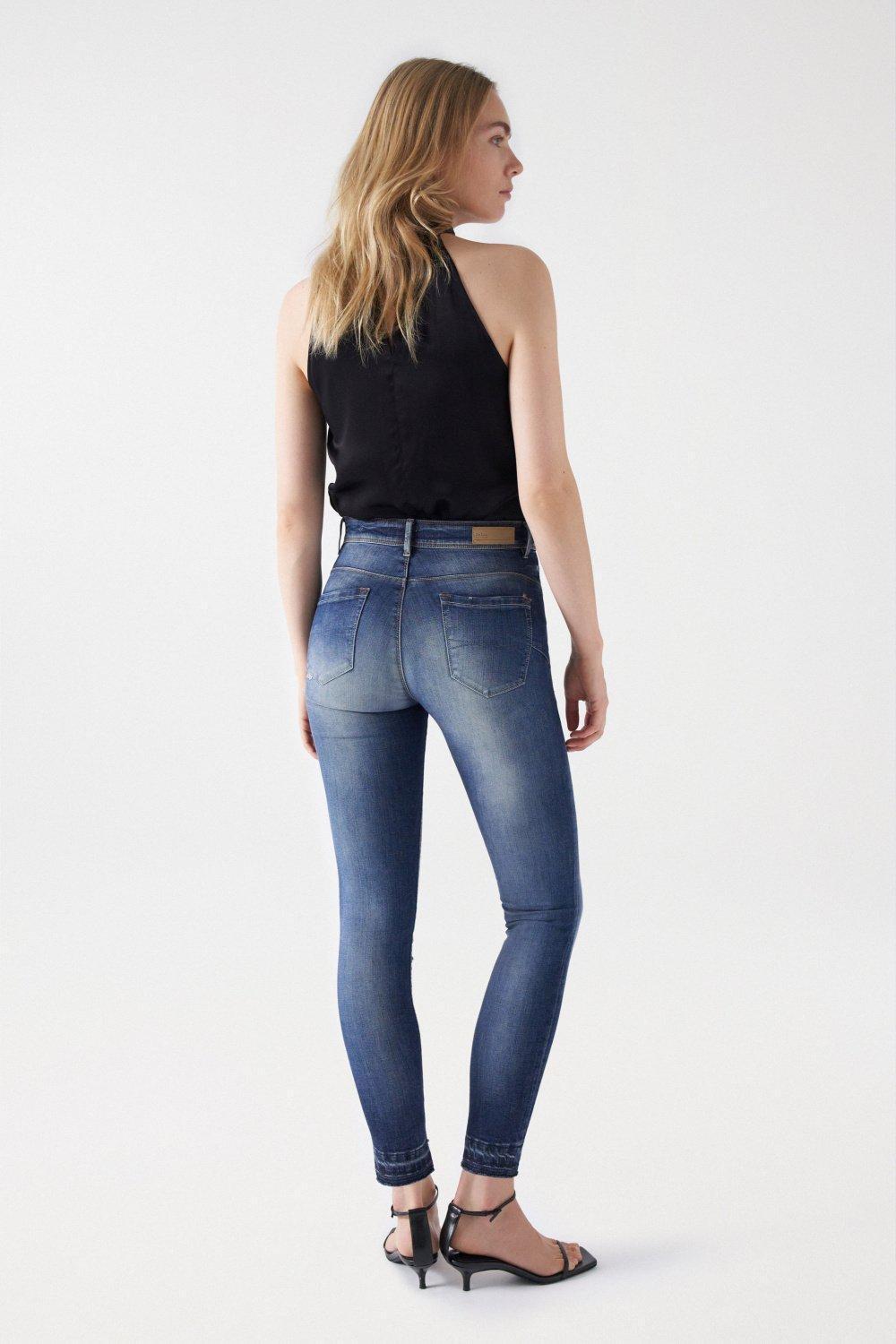 Secret Glamour Push In Capri Premium Wash Jeans, Blue, large image number 4