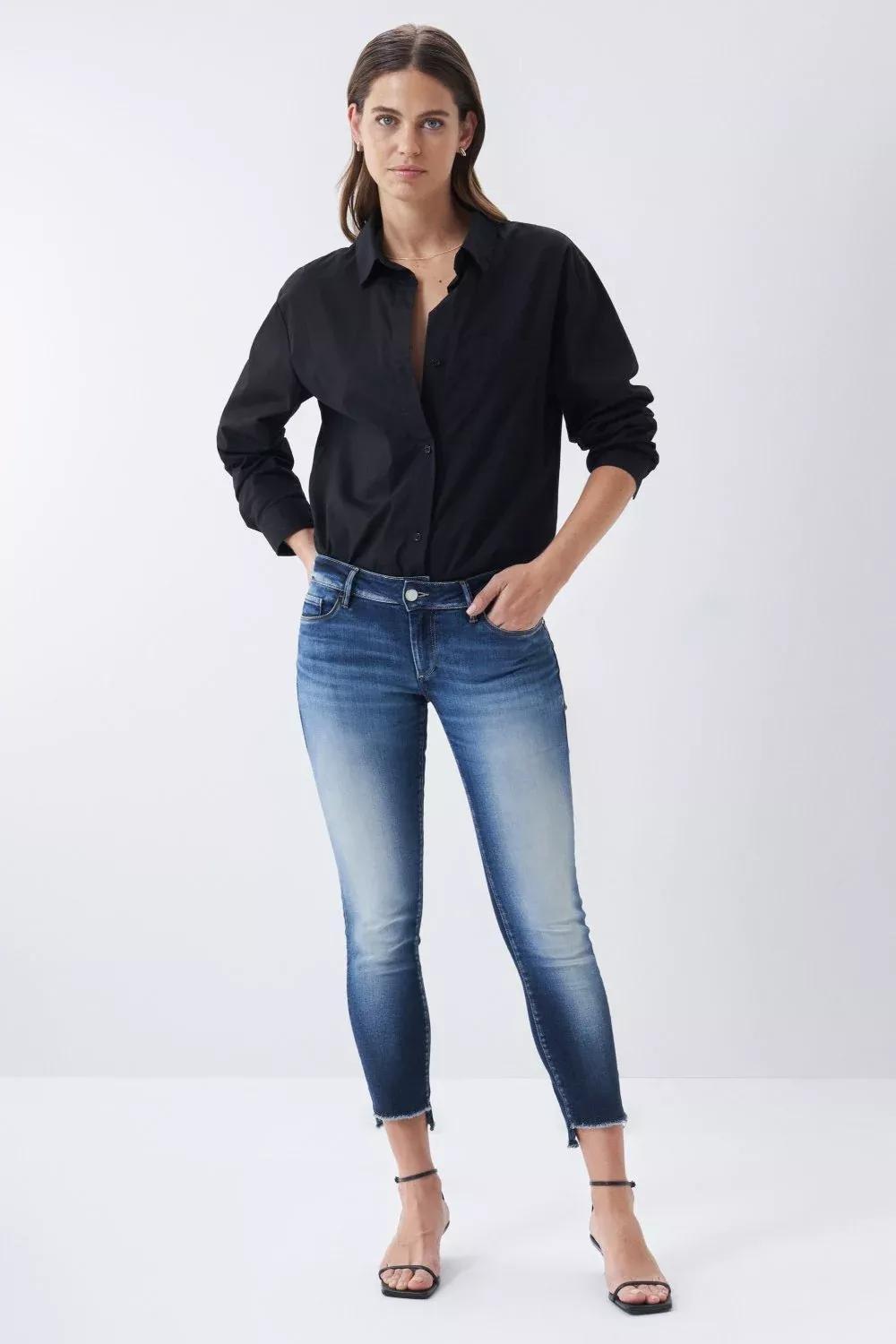 Push Up Premium Wash Jeans, Blue, medium