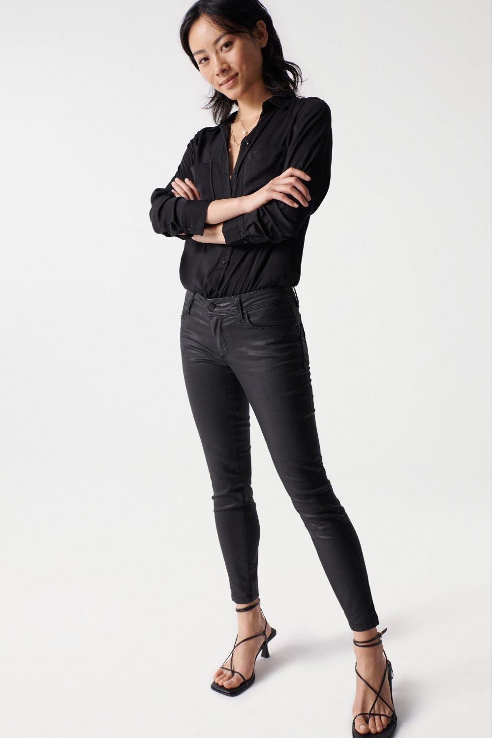 Black Push Up Wonder Capri Trousers, Women, , large image number 0