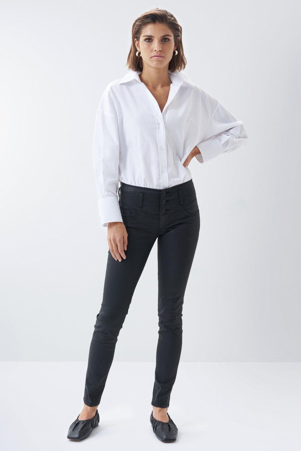 Mystery Push Up Skinny Jeans In Dark Coating, &nbsp;, Black, medium