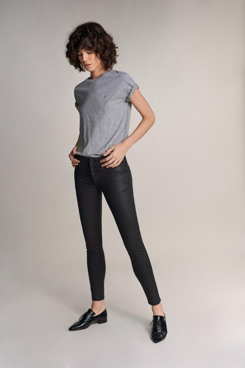 Mystery Push Up Skinny Jeans In Dark Coating,  , Black, large image number 0