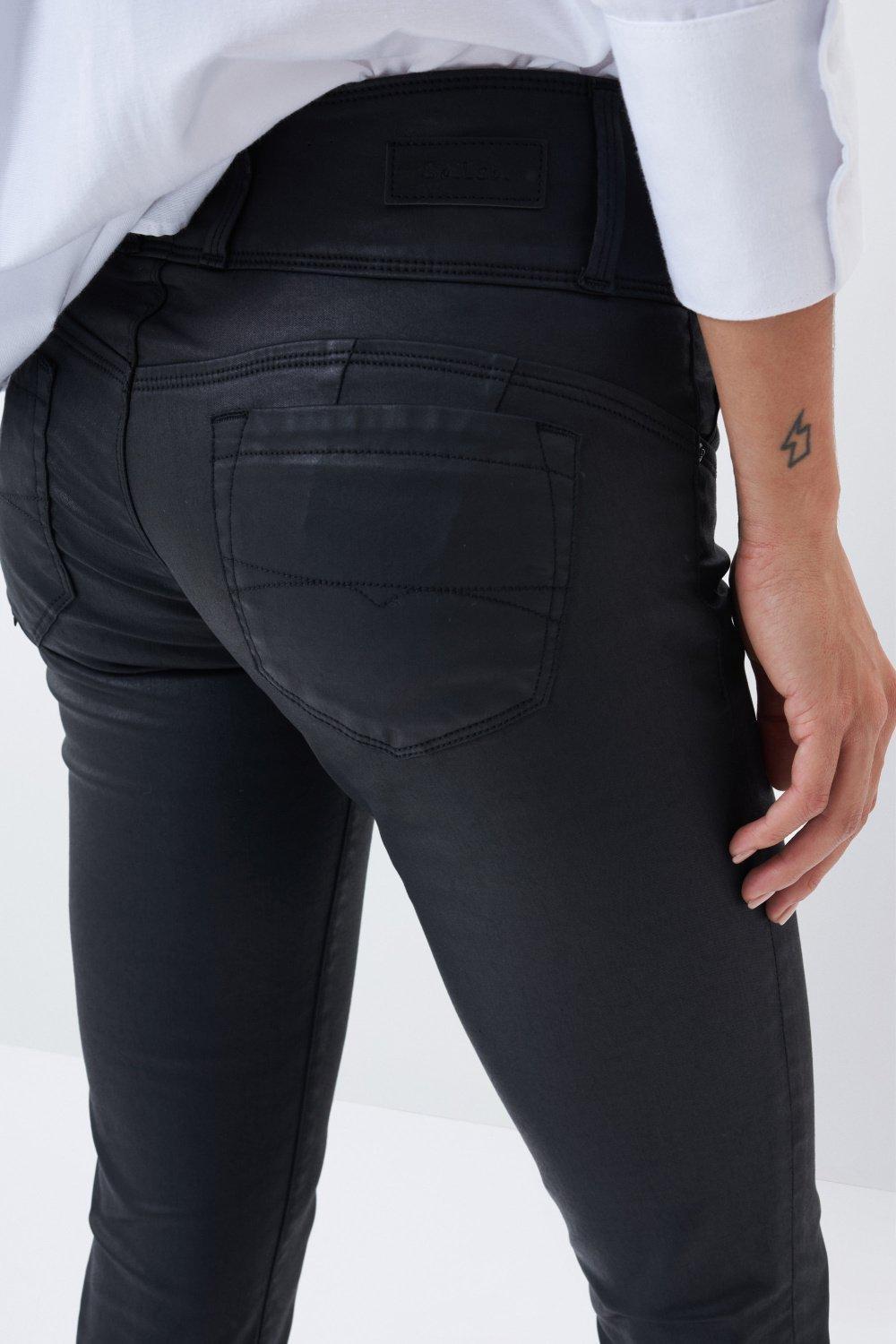 Mystery Push Up Skinny Jeans In Dark Coating, &nbsp;, Black, large image number 3