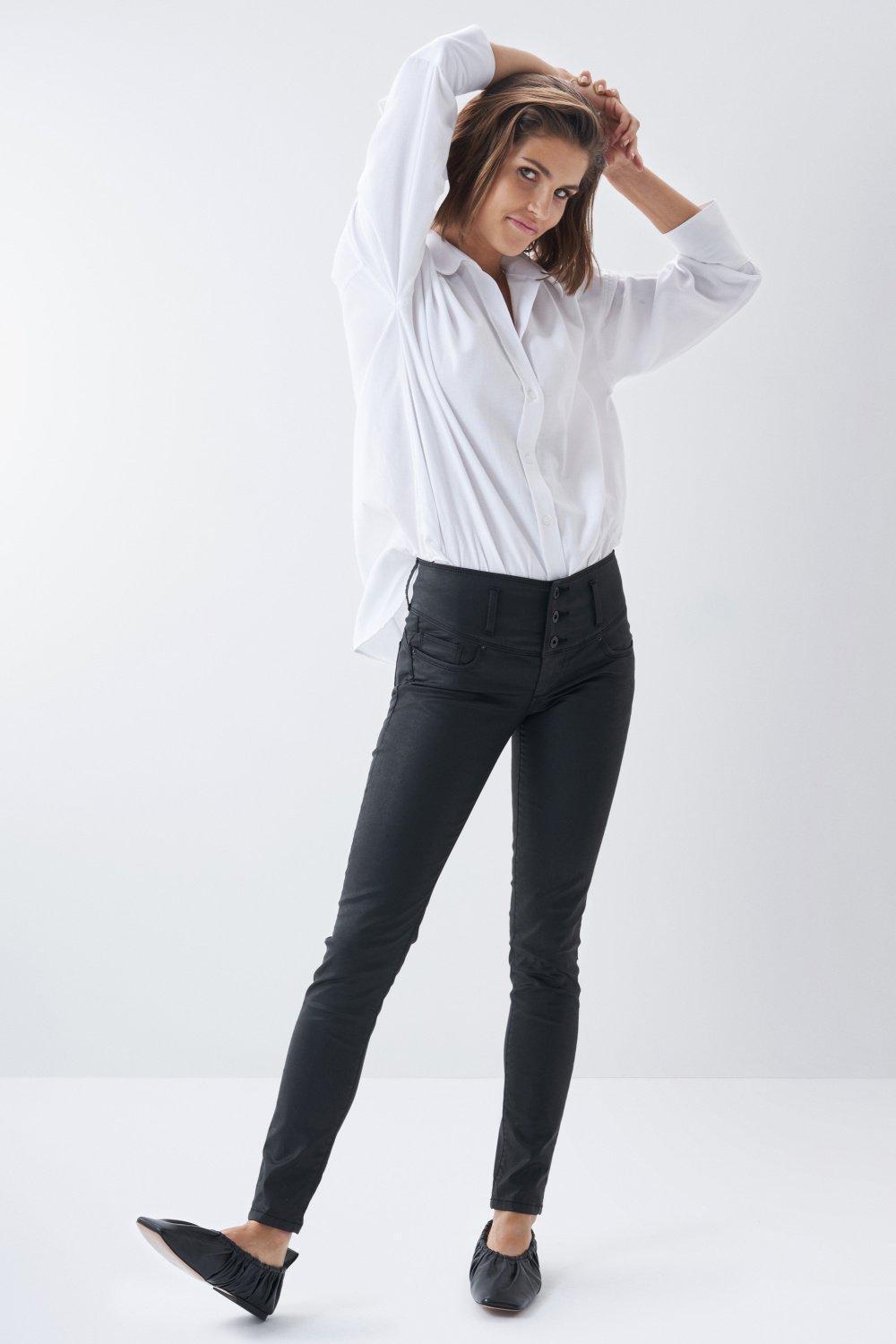 Mystery Push Up Skinny Jeans In Dark Coating, &nbsp;, Black, large image number 4
