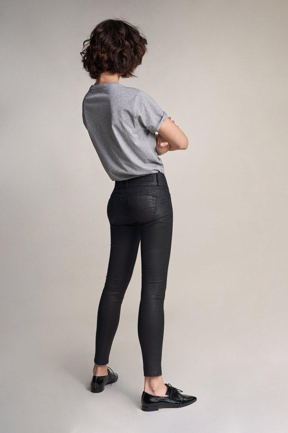 Mystery Push Up Skinny Jeans In Dark Coating,  , Black, large image number 6