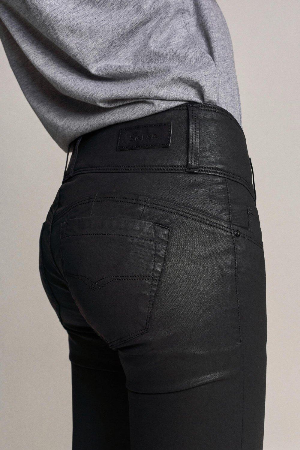 Mystery Push Up Skinny Jeans In Dark Coating,  , Black, large image number 7