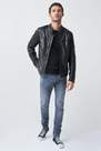 Salsa Jeans - Black Leather Biker Jacket, Men