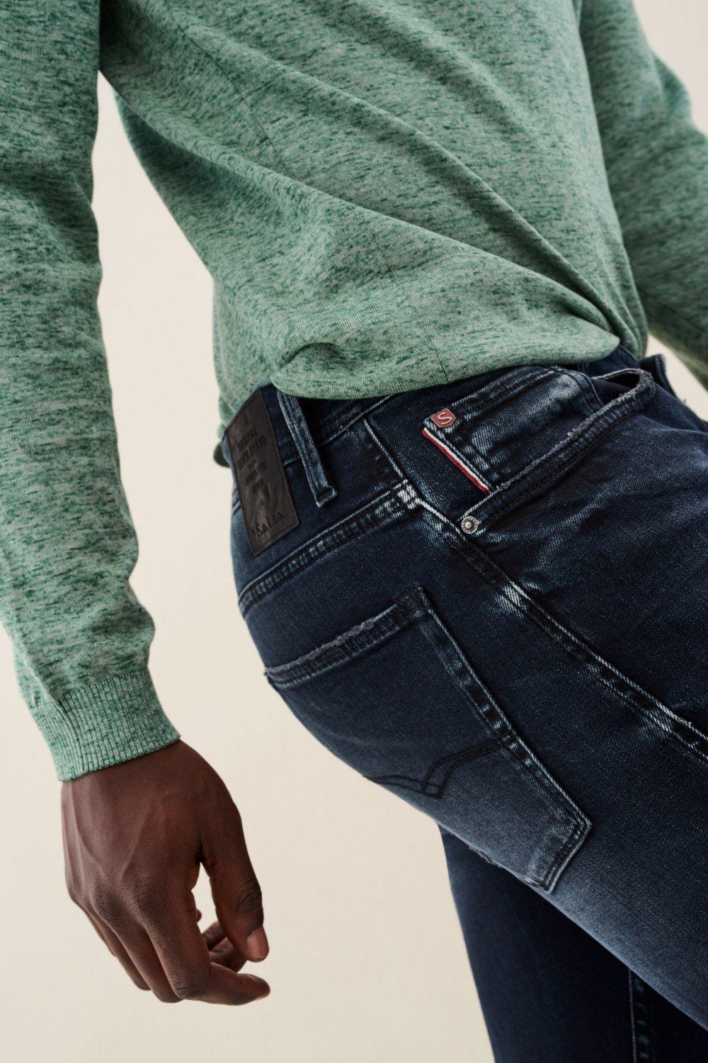 Navy Slender Slim Dark Carrot Jeans, , large image number 4
