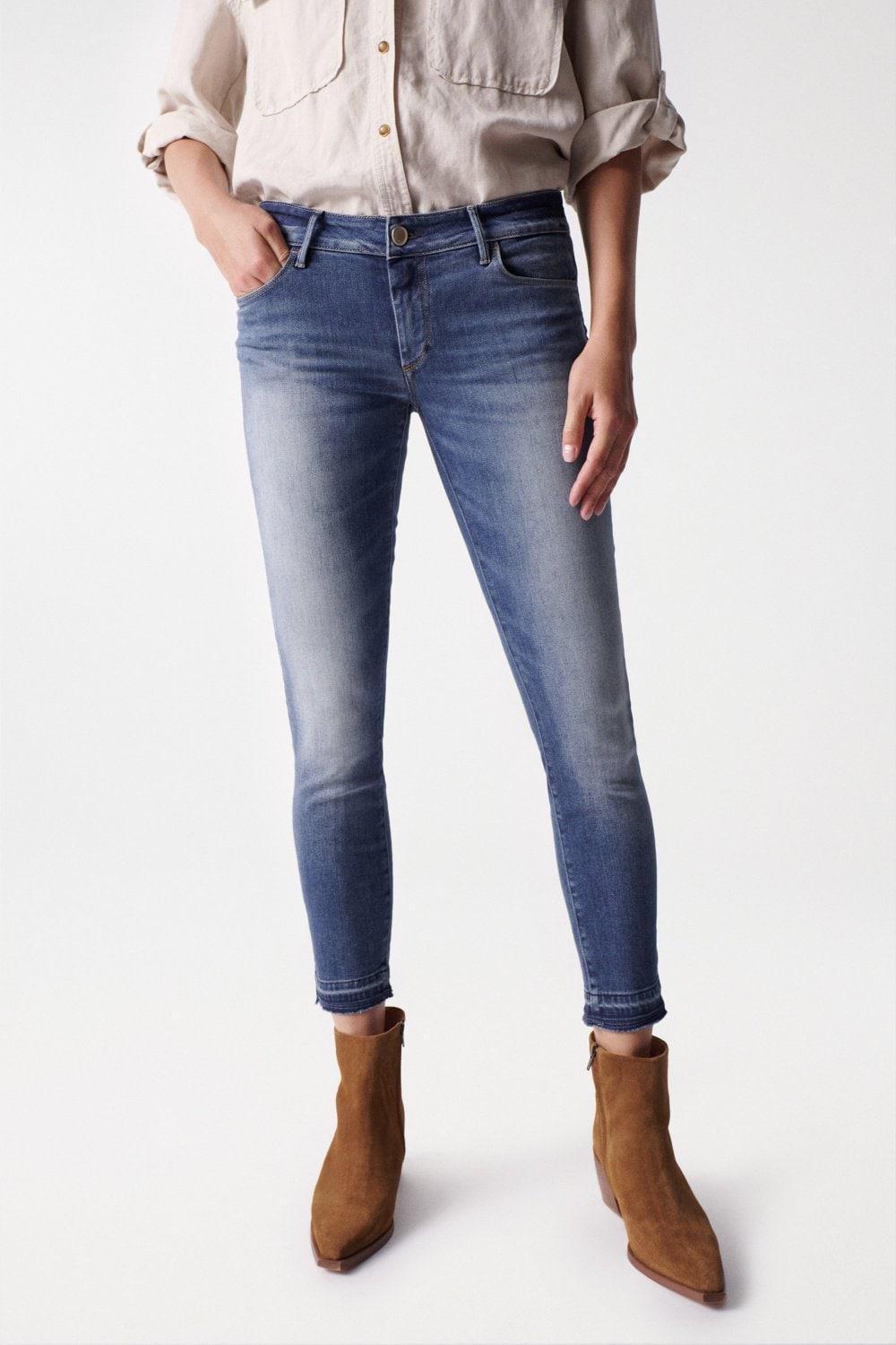 Blue Wonder Push Up Cropped Jeans, Blue, large image number 2