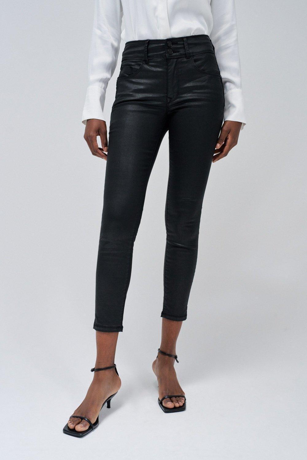 Black Secret Push In Jeans In Coating, , large image number 0