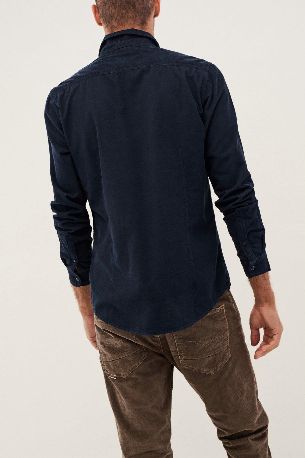 Blue Corduroy Slim Shirt, , large image number 4