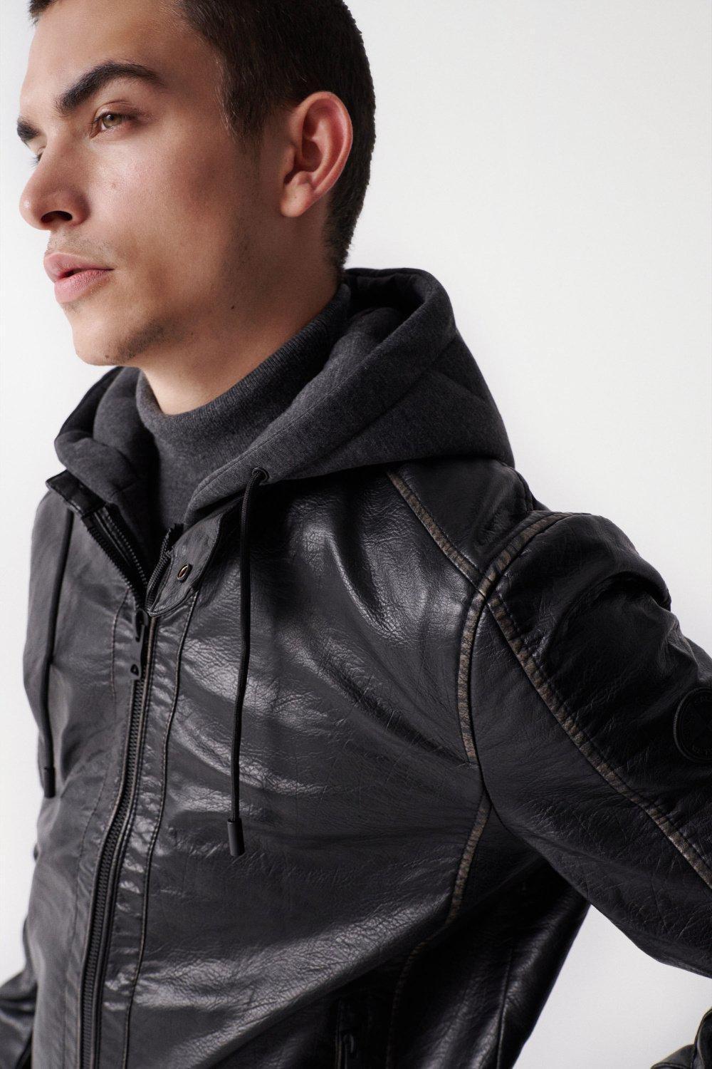 جاكيت نابا  قابلة لإزالة غطاء الرأس  أسود, , large image number 4