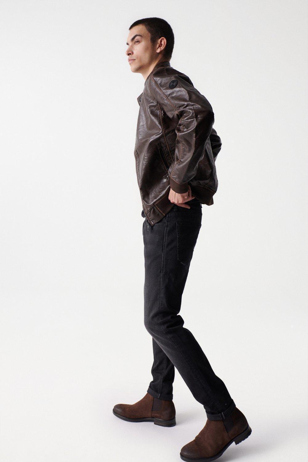 Brown Removable Hood Nappa Jacket, , large image number 1