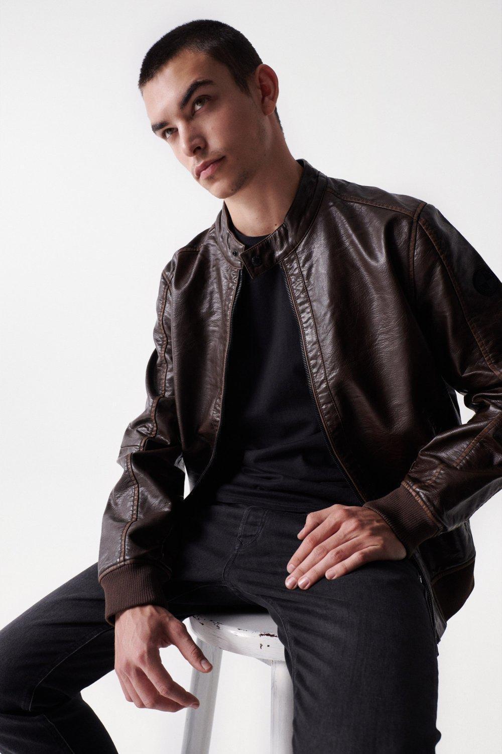 Brown Removable Hood Nappa Jacket, , large image number 4