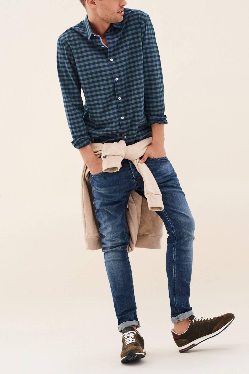 Blue Slim Denim Trousers, , large image number 0
