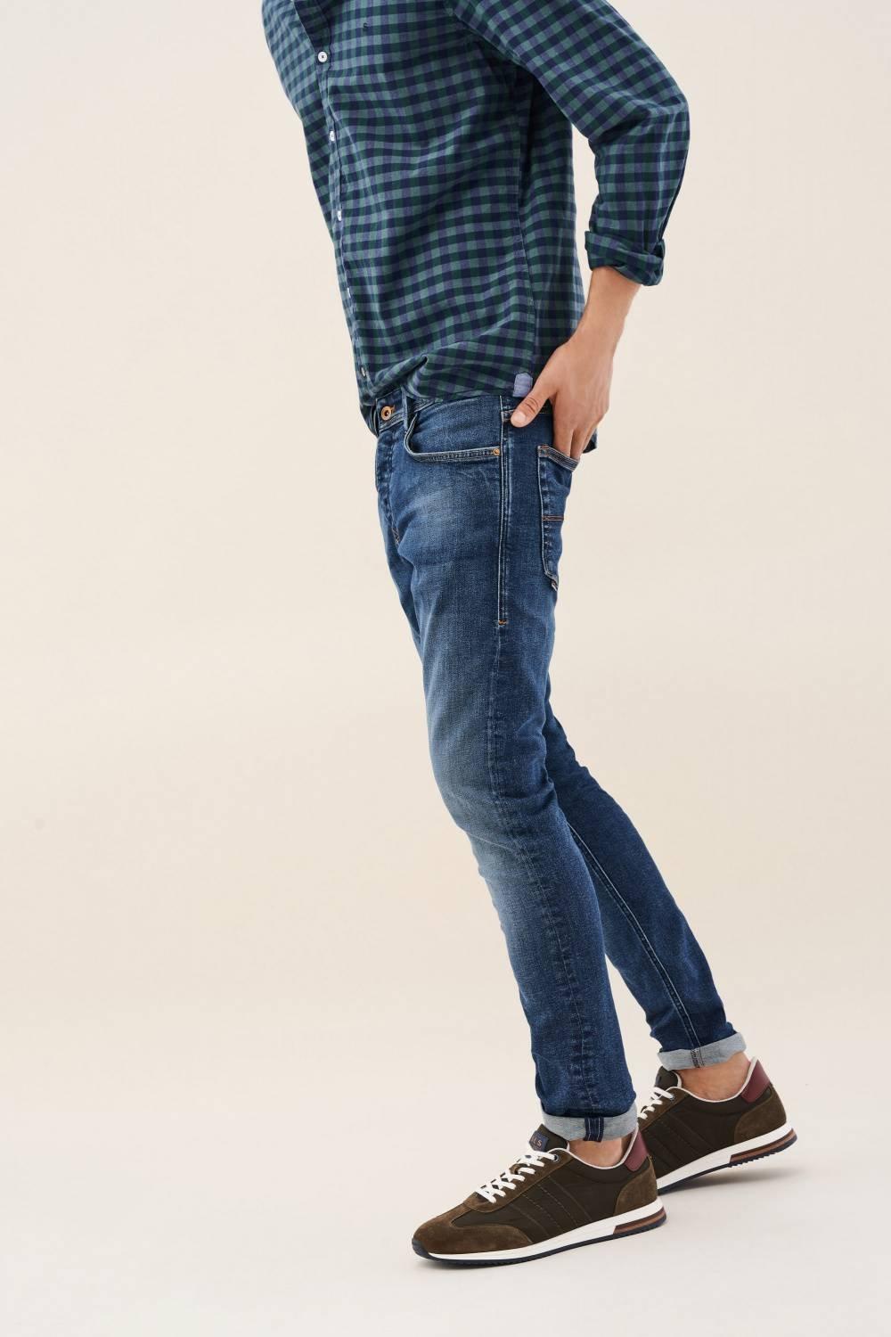 Blue Slim Denim Trousers, , large image number 4