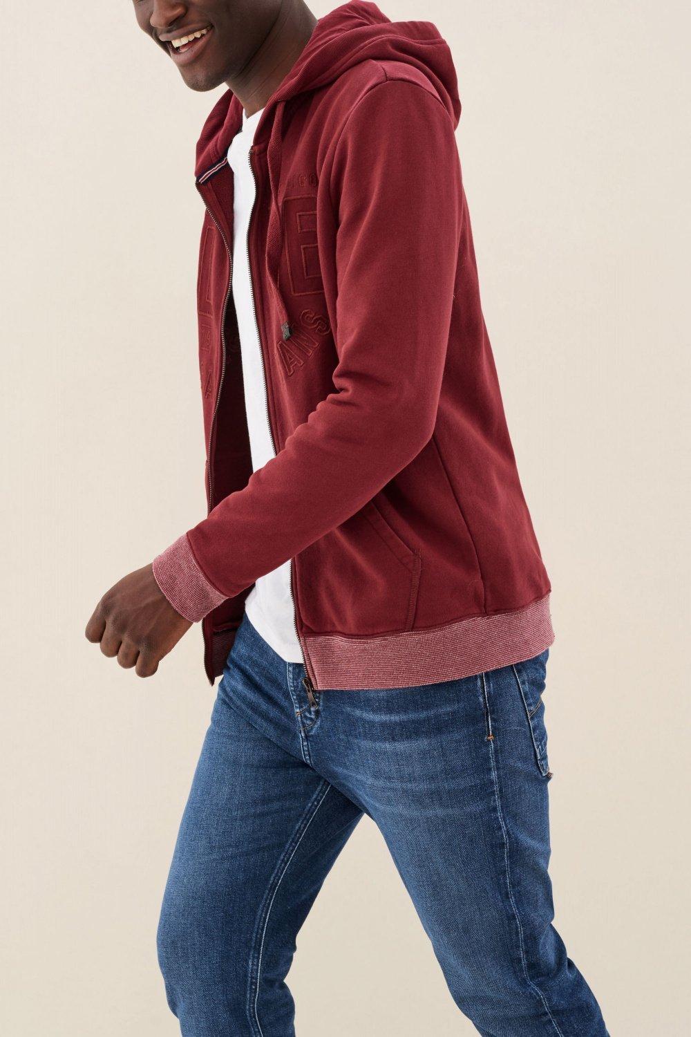 Red Zip-Up Hooded Knitted Coat, , large image number 2
