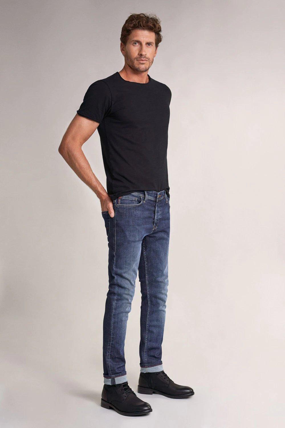Blue Slender Slim Carrot Rip-Proof Jeans, , large image number 0