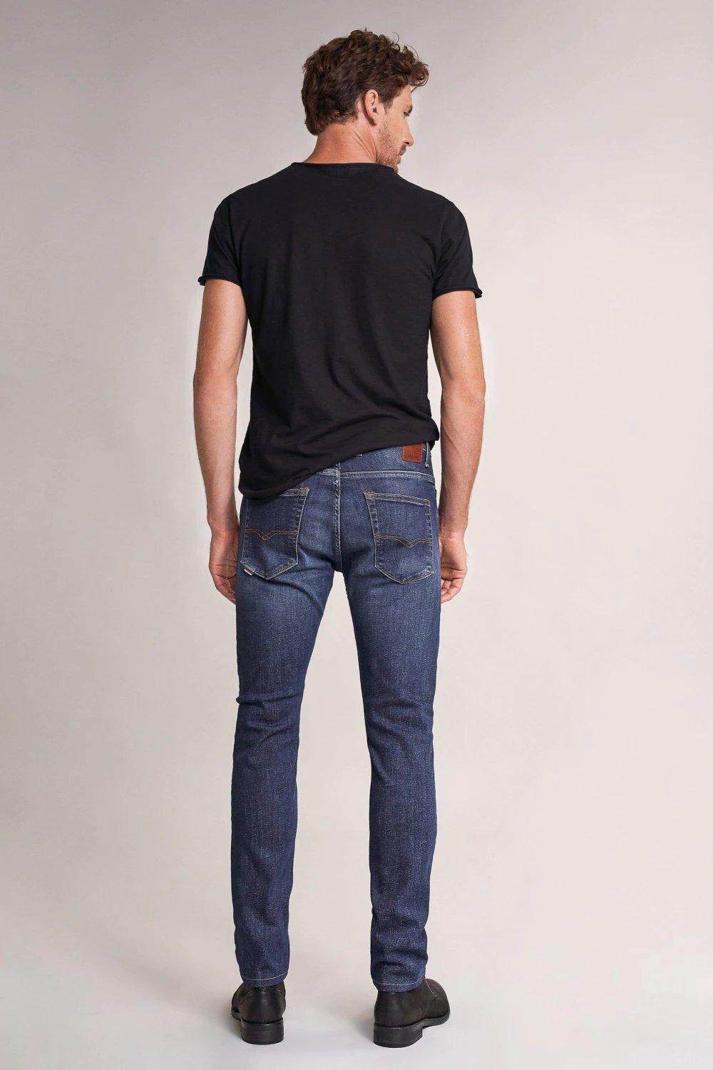 Blue Slender Slim Carrot Rip-Proof Jeans, , large image number 2