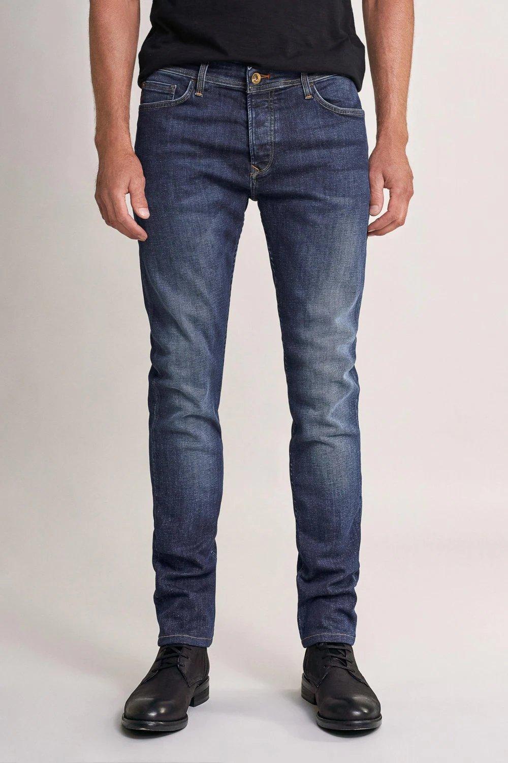 Blue Slender Slim Carrot Rip-Proof Jeans, , large image number 3