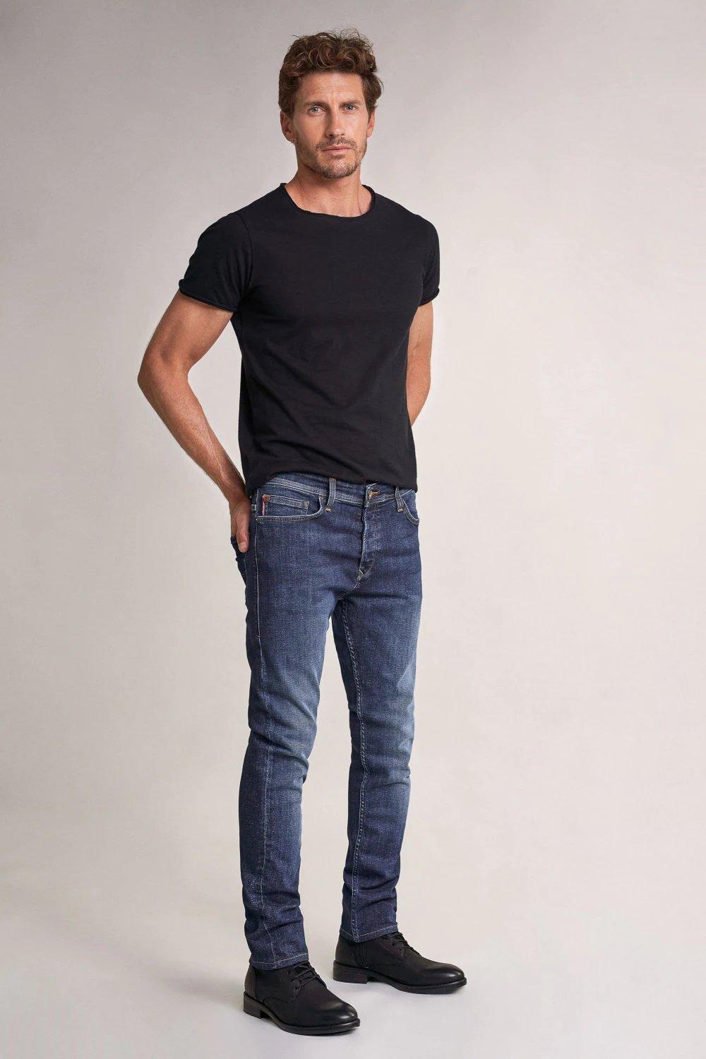 Blue Slender Slim Carrot Rip-Proof Jeans, , large image number 4