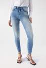 Salsa Jeans - جينز كابري أزرق مع تأثير الدنيم المبلل ، للنساء