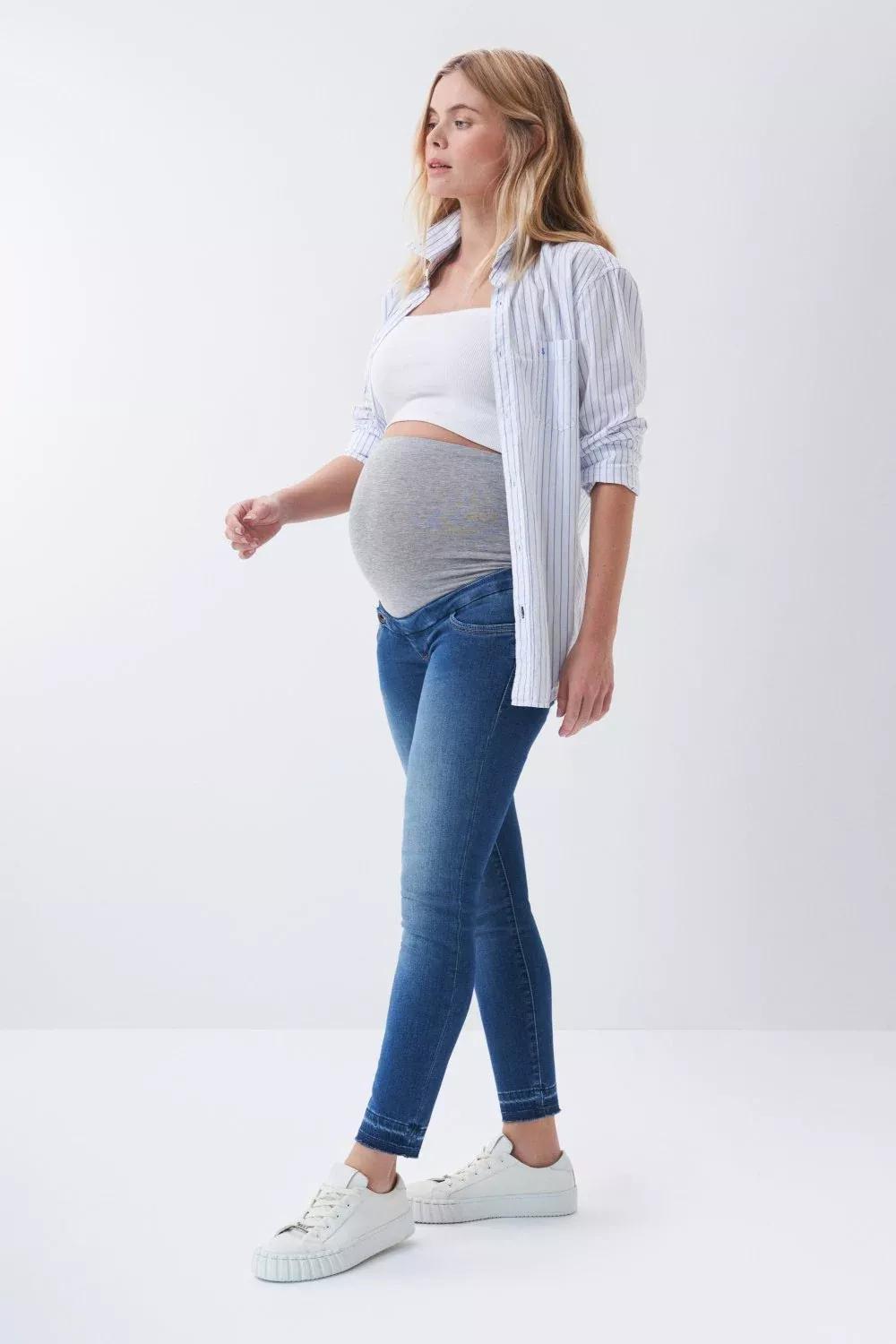 Blue Hope Capri Maternity Jeans In Medium Rinse, , large image number 3