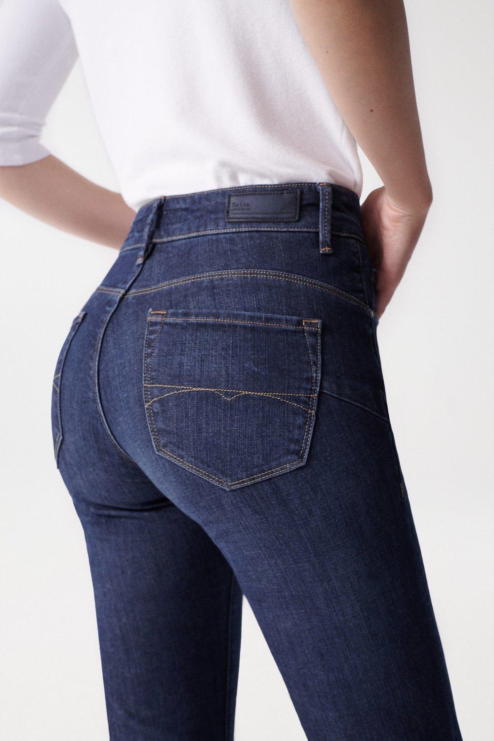 Navy Push In Flare Jeans, , large image number 7