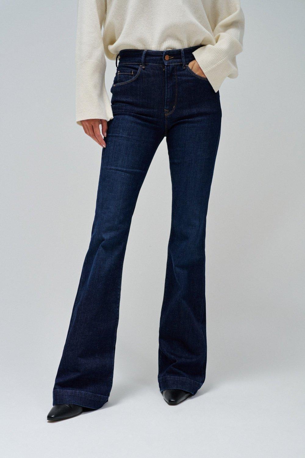 Push In Flare Jeans, Blue, large image number 0