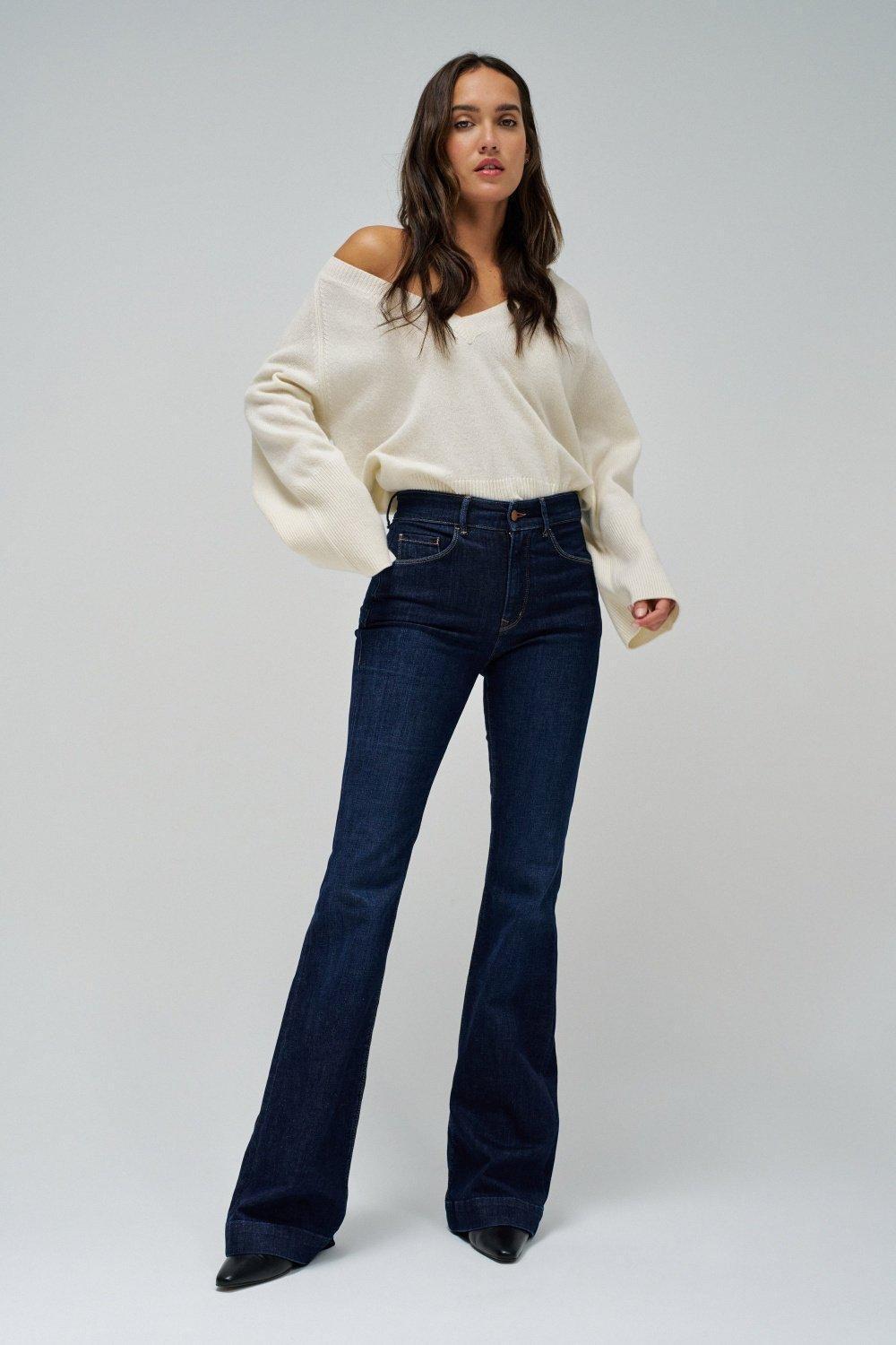 Push In Flare Jeans, Blue, large image number 2
