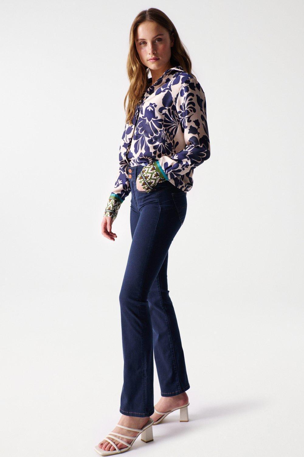 Blue Secret Push In Bootcut Jeans, , large image number 0