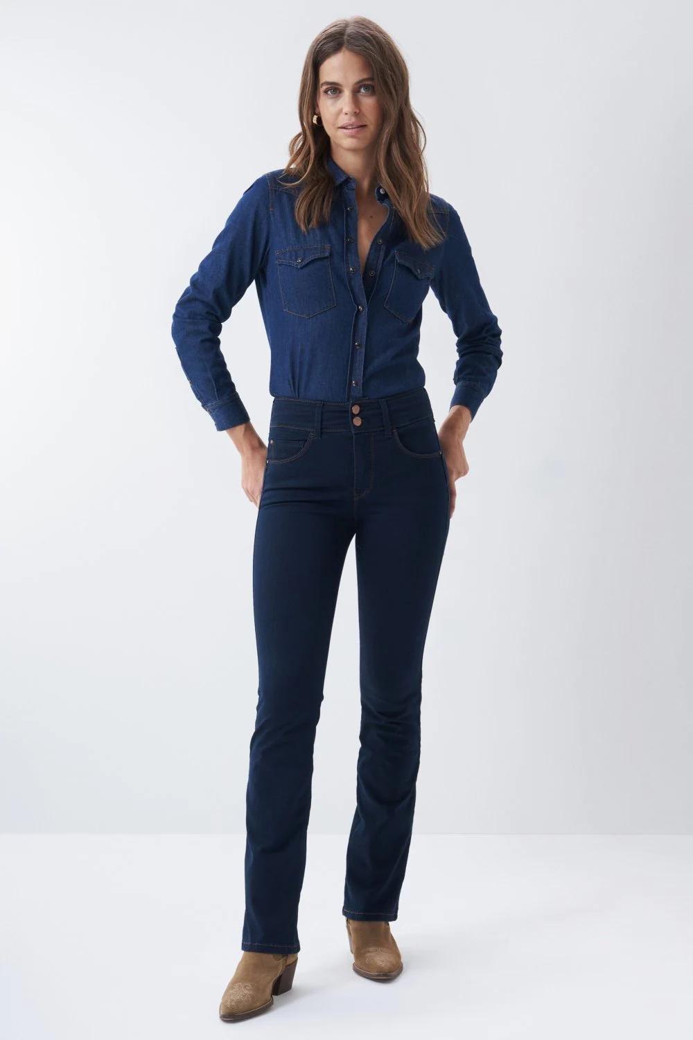 Blue Secret Push In Bootcut Jeans, , large image number 1