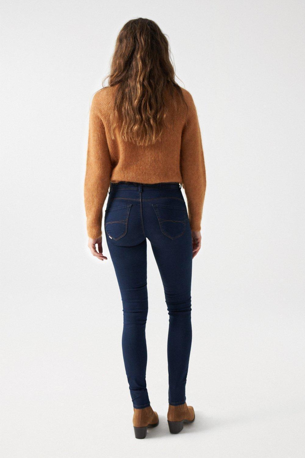 Blue Push In Skinny Jeans, , large image number 4